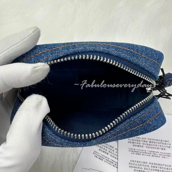 Coach Pouch Wristlet In Denim/Silver/Indigo CAP97 NWT - Picture 6 of 8